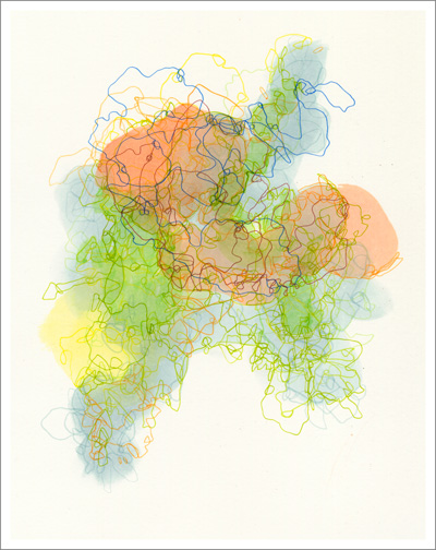Samba-1_400x504P ink and watercolor on paper, 11 x 14"