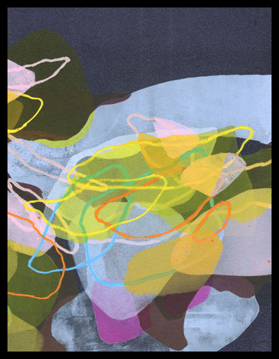 Sound Evening ( Whale in Sound) acrylic on board 9x11", framed